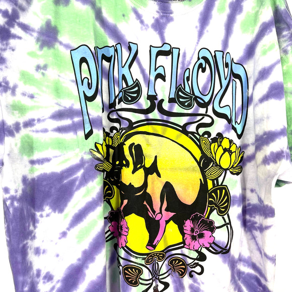 Pink Floyd Animals Pig Logo Tie Dye Cotton T-Shirt Purple Blue Size 1X/2X NWOT - Picture 5 of 8